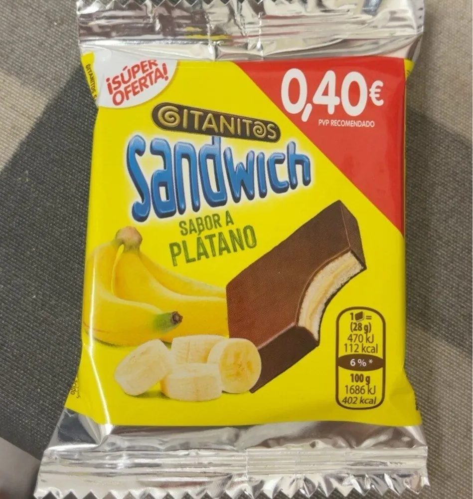 Gitanos sándwich sabor a platano