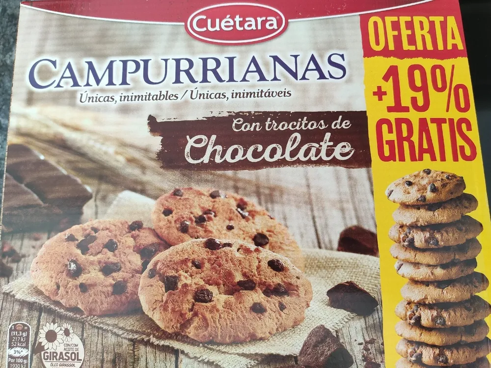 Campurrianas con trocitos de chocolate