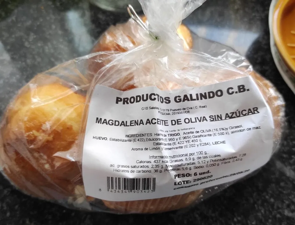 Magdalena de aceite de oliva sin azúcar