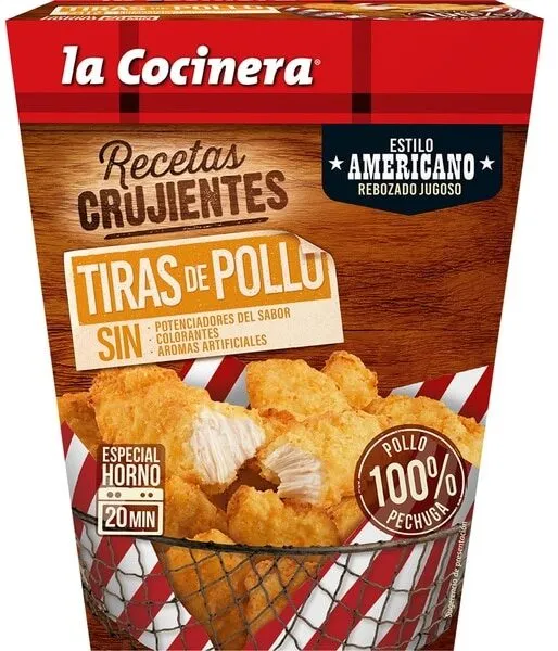 Estilo americano tiras de pollo con rebozado jugoso
