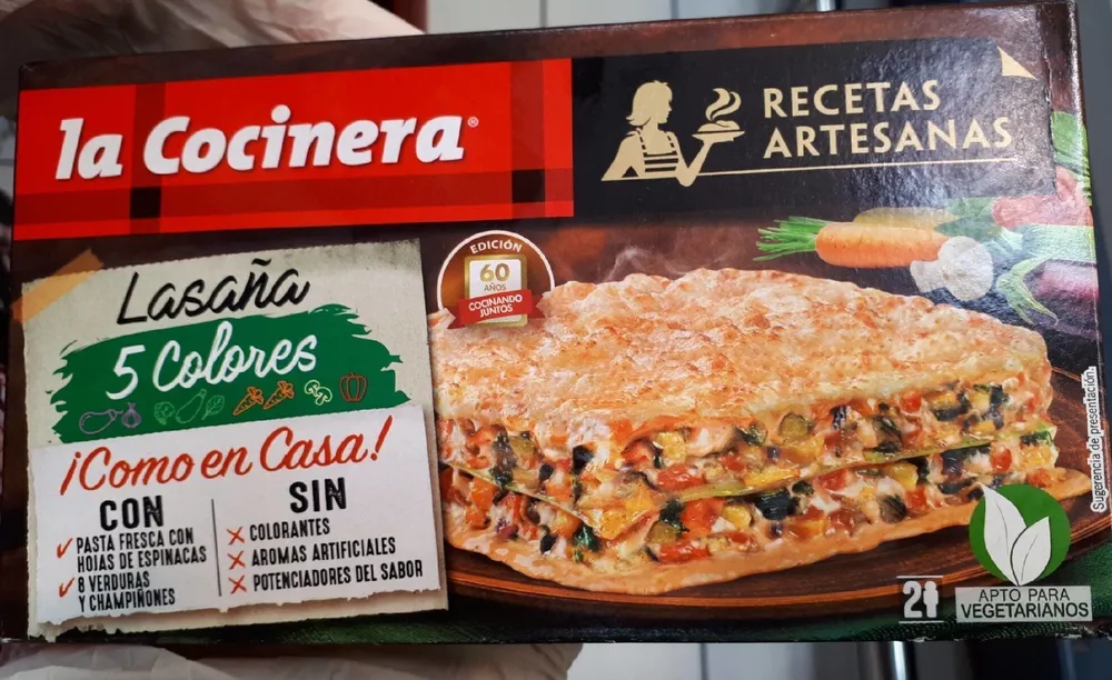 Lasaña 5 colores