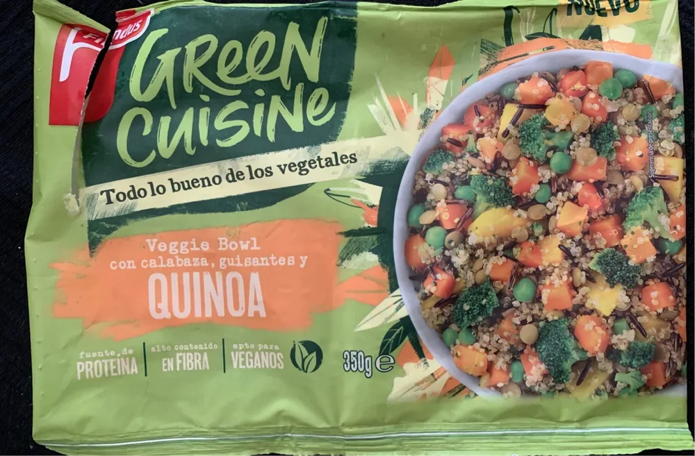 Green Cuisine: Veggie Bawl con calabaza, guisantes y quinoa