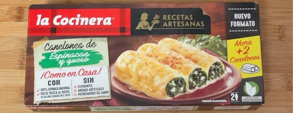 Canelones Espinaca y queso