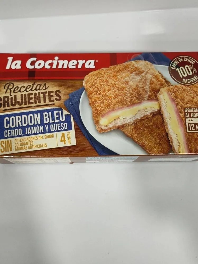 Cordon bleu de cerdo, jamón y queso