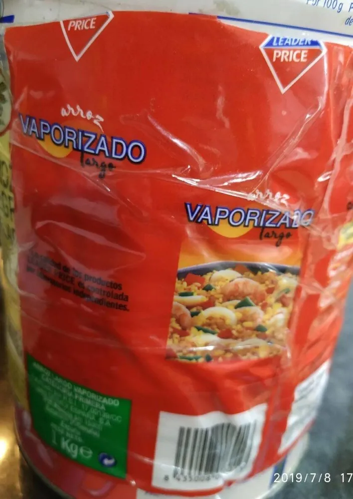 Arroz vaporizado largo