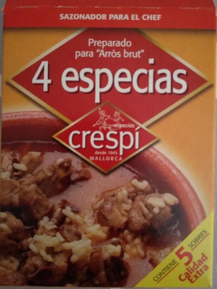 4 especias preparado para arroç brut