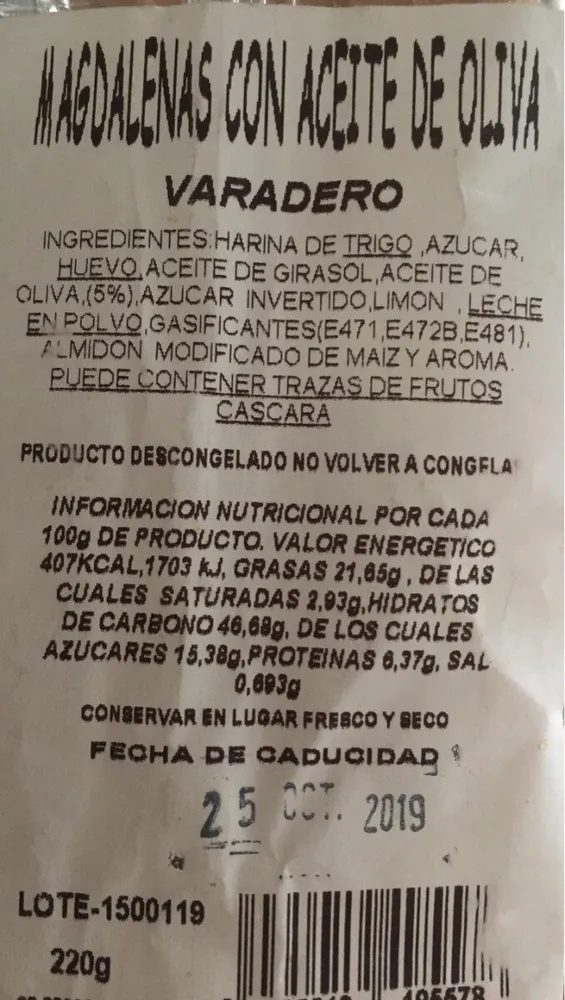 Magdalenas con aceite de oliva