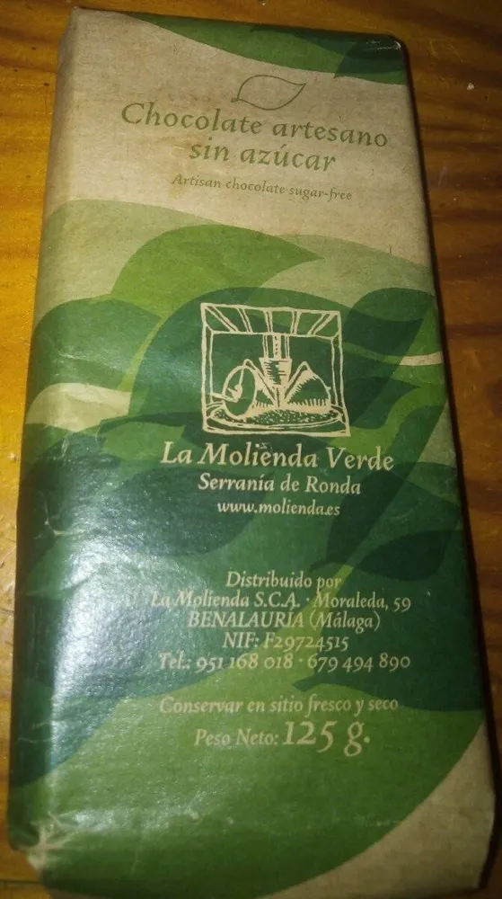 Chocolate artesano sin azucar