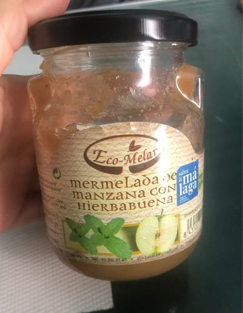 Mermelada de manzana con hierbabuena