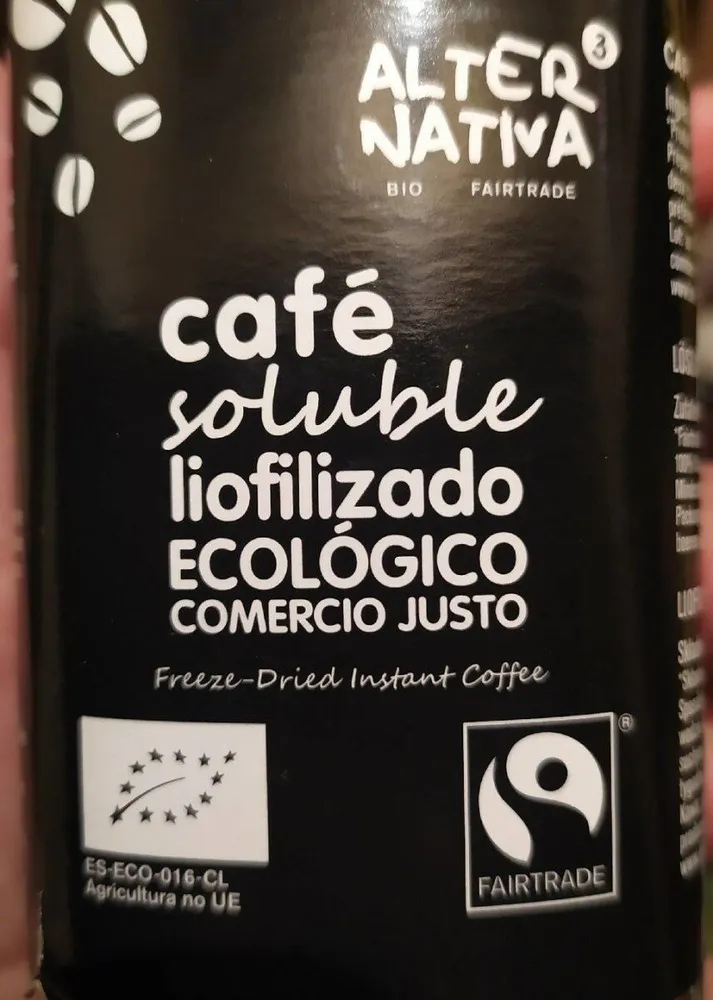 Café soluble liofilizado ecológico comercio justo