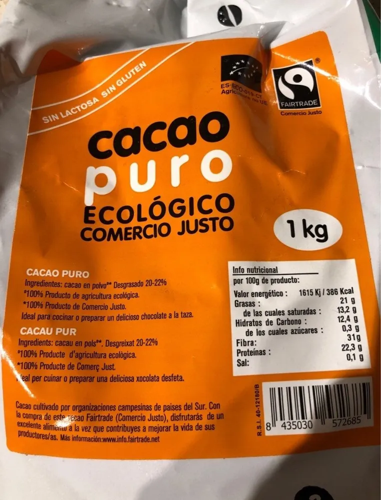 Cacao Puro Ecológico Comercio Justo