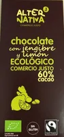 Chocolate con jengibre y limon ecologico