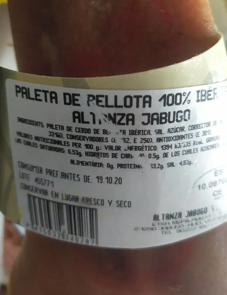 Paleta de bellota 100℅ iberica