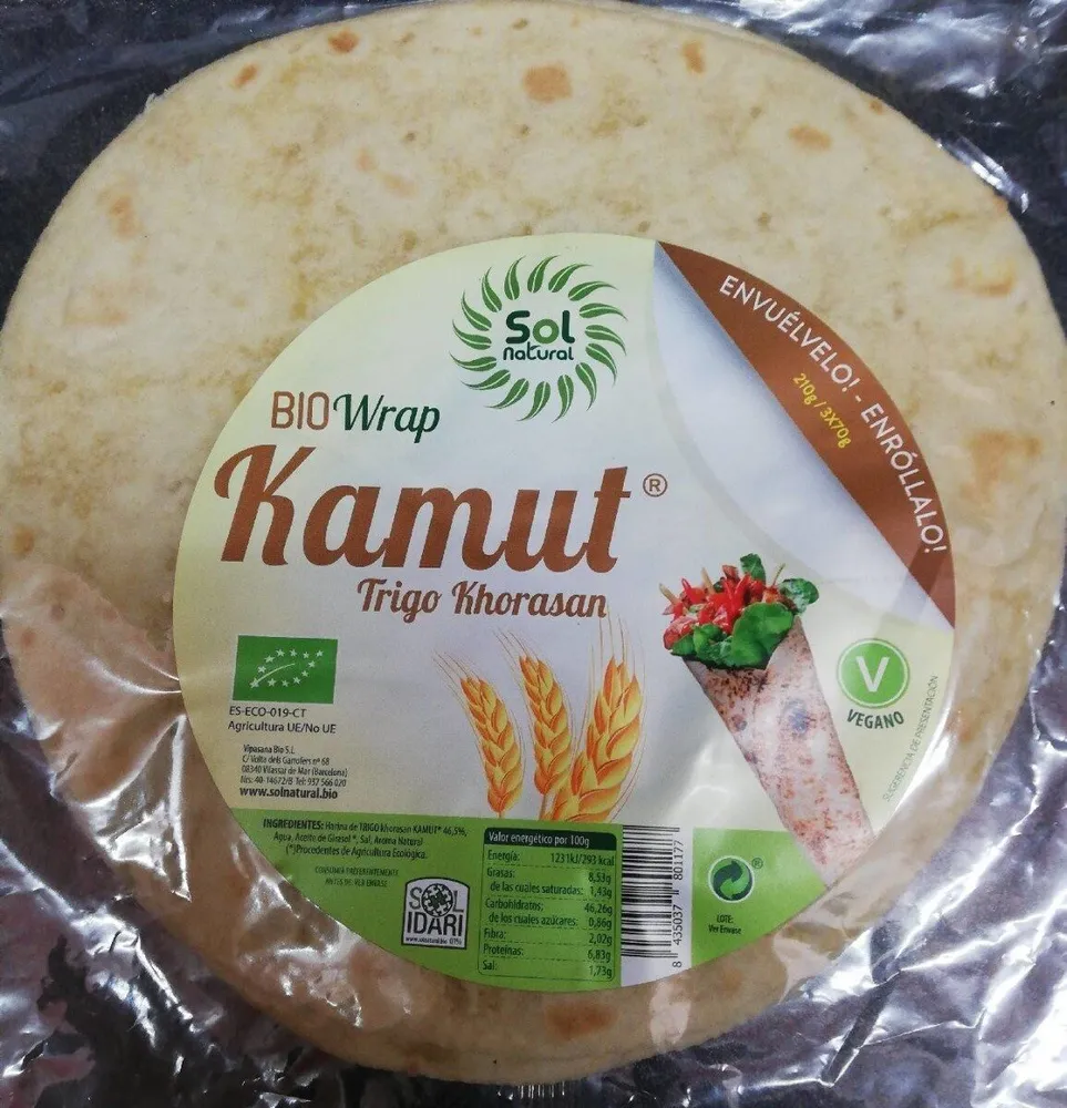 Bio wrap kamut trigo khorasan