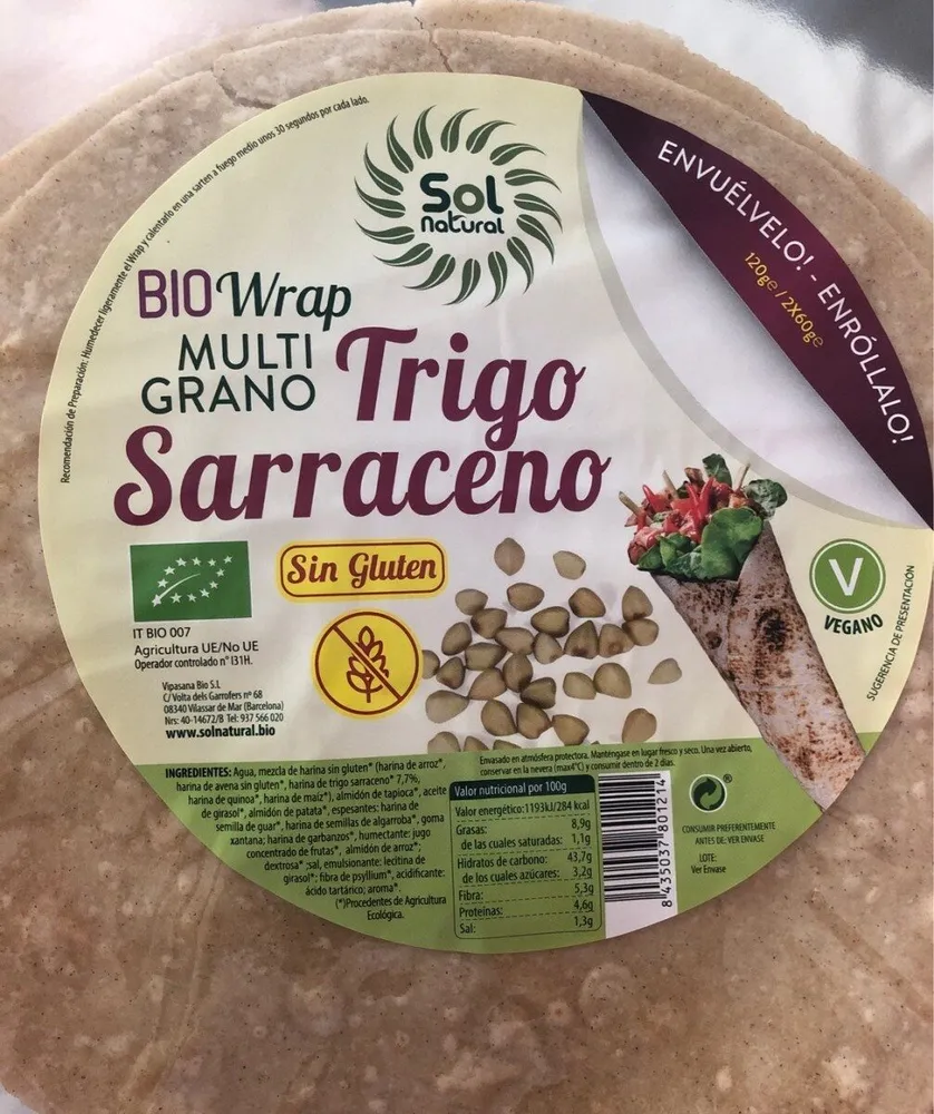 Bio wrap multi grano trigo sarraceno