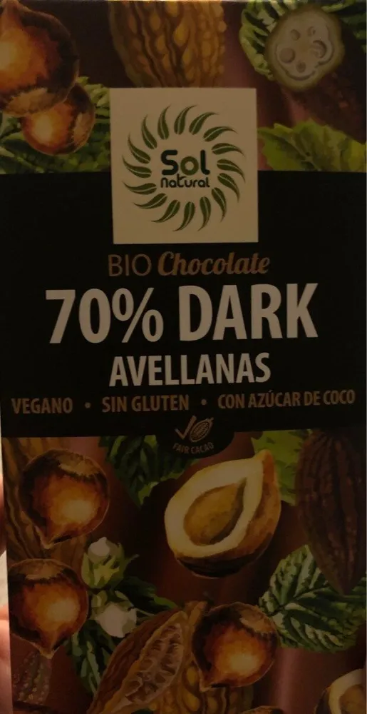 Bio Chocolate 70% dark avellanas