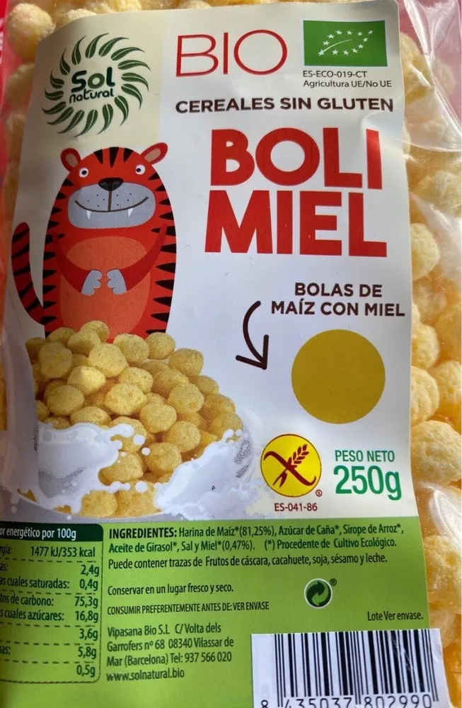 Cereales sin gluten Boli Miel
