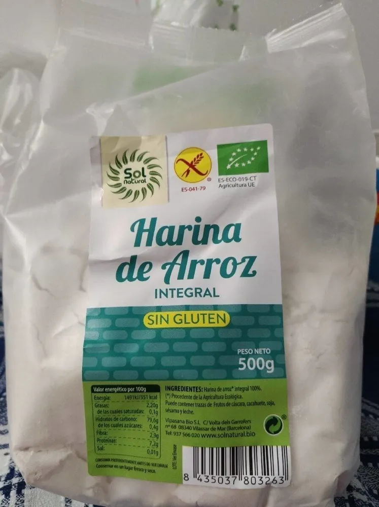 Harina de arroz integral