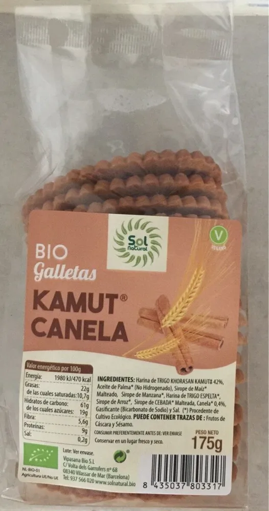 Bio Galletas Kamut Canela