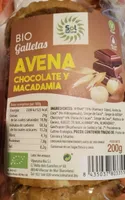 Bio Galletas Avena cjocolate y Macadamia