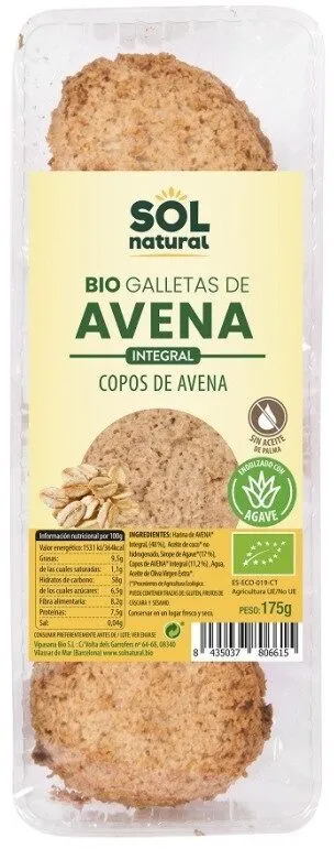 Bio galletas Avena con copos de avena
