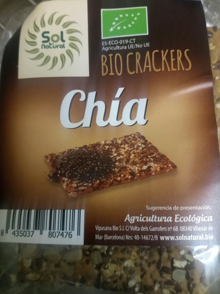 CRACKER CHIA 200GR BIO - SOL NATURAL