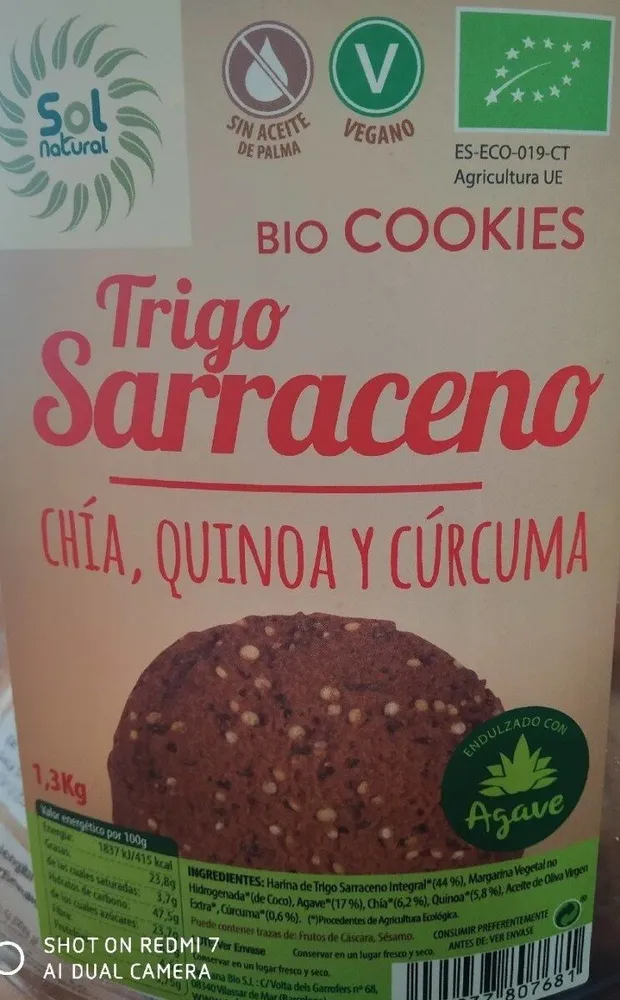 Bio Cookies de chía, quinoa y cúrcuma