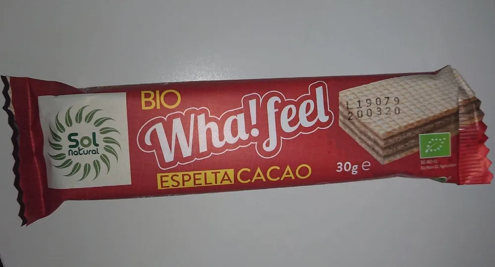 Waffer espelta y cacao