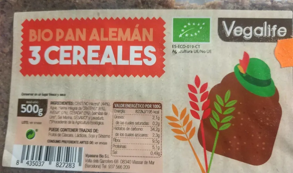 Bio Pan Aleman 3 Cereales