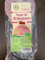 Bio tortas de arroz bañadas con yogur de arándanos