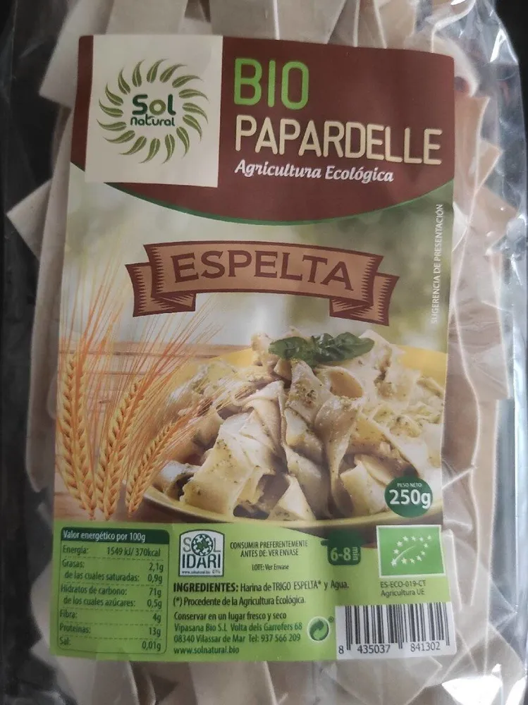 Bio papardelle espelta