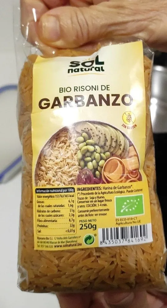 Bio risoni de garbanzo