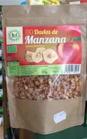 Dados de manzana desidratada