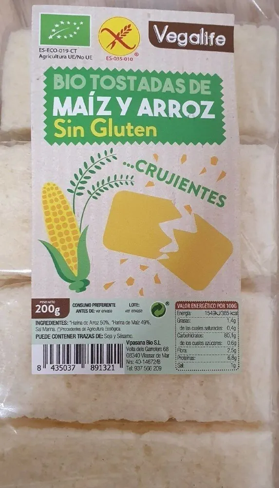 Bio tostadas de arroz y maiz