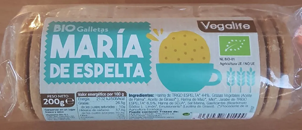 Bio galletas maría de espelta