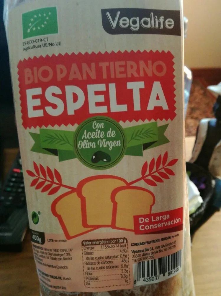 Pan bio tierno espelta