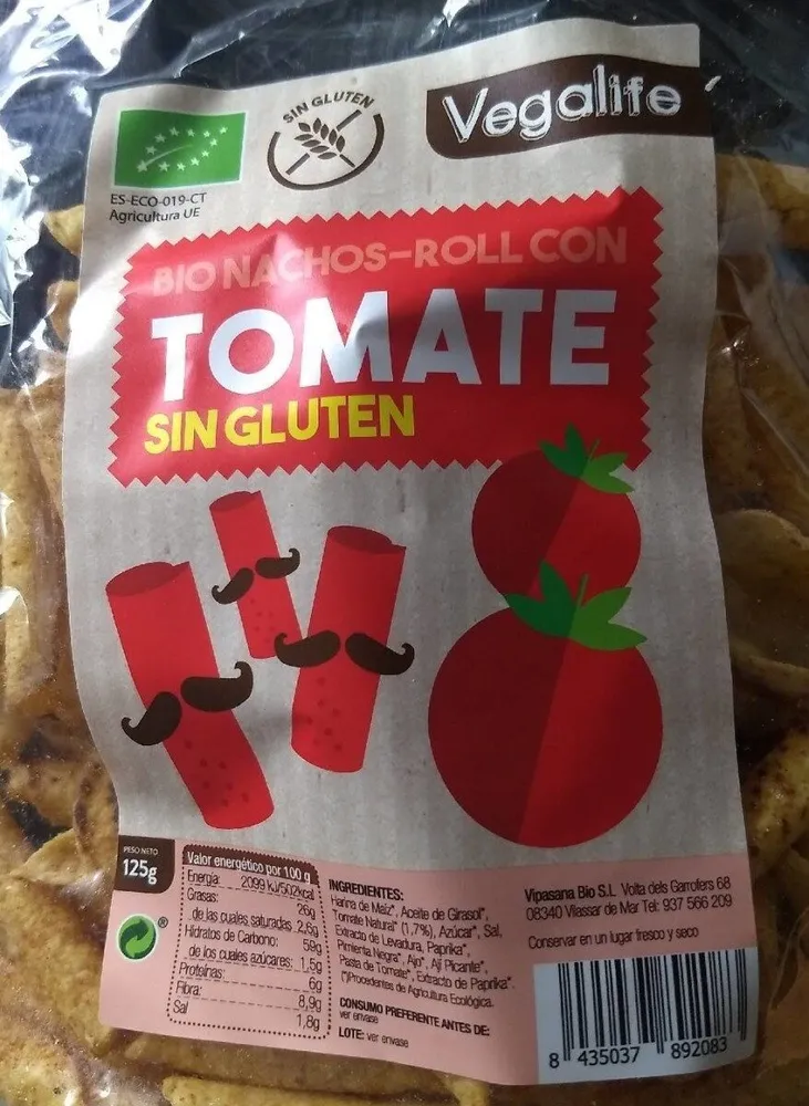 Bio Nachos-Roll con tomate sin gluten
