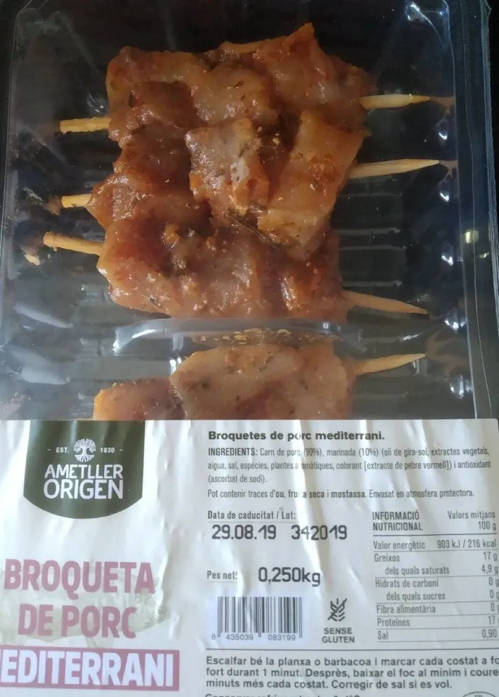Broqueta de porc mesiterrani