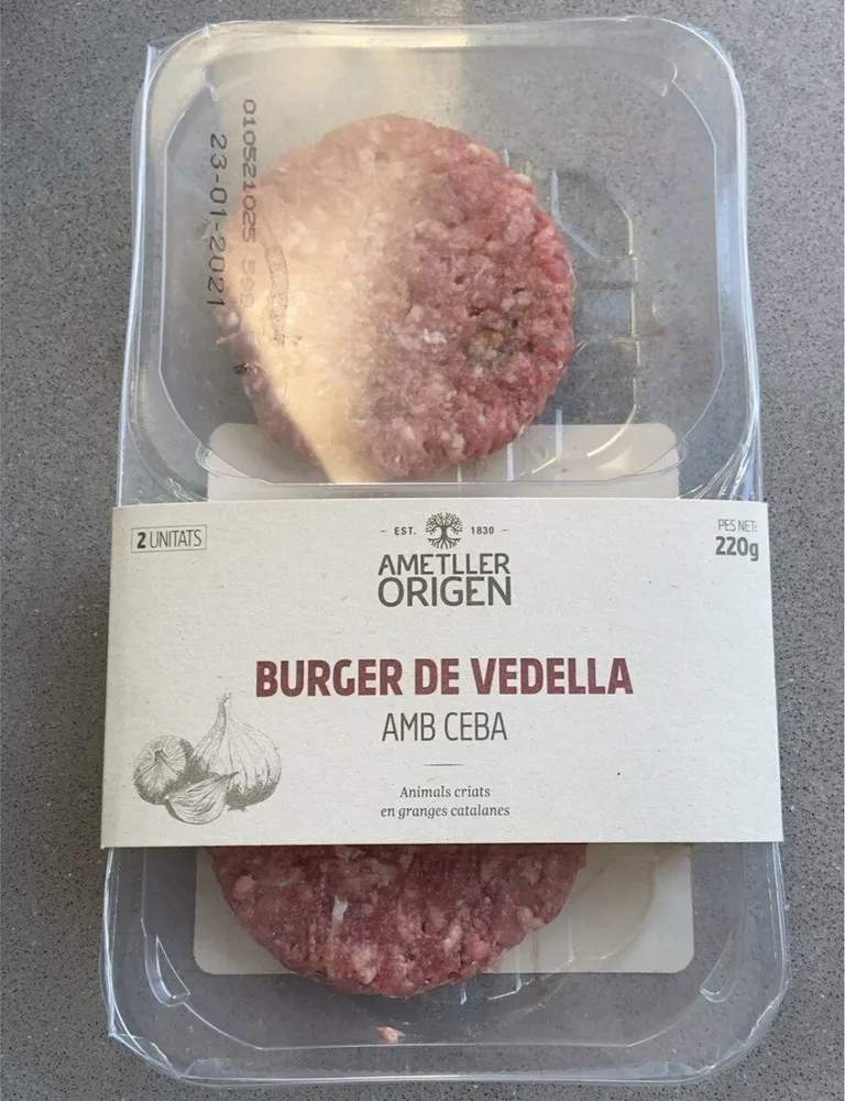 Burger de vedella amb ceba