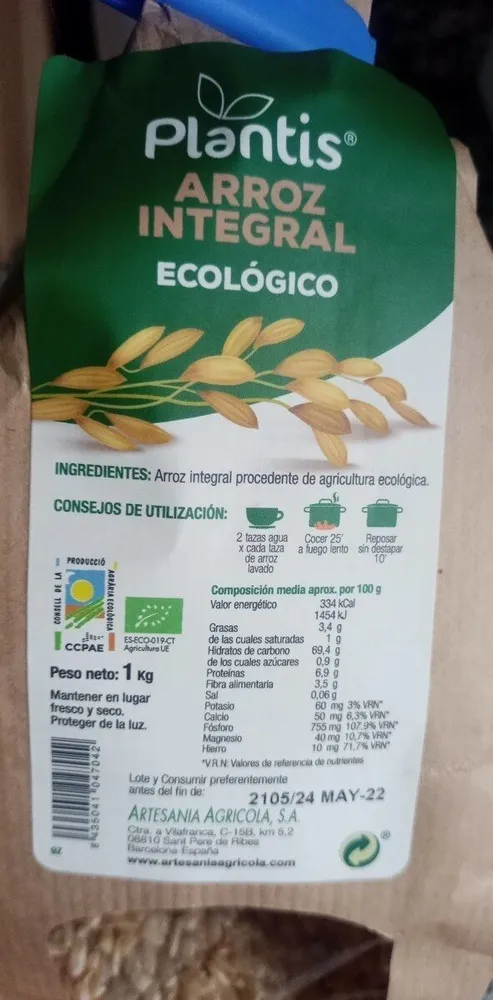 Arroz integral ecologico