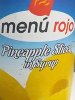 Menu rojo piña en rodajas