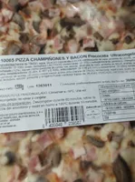 Pizza champiñones y bacon