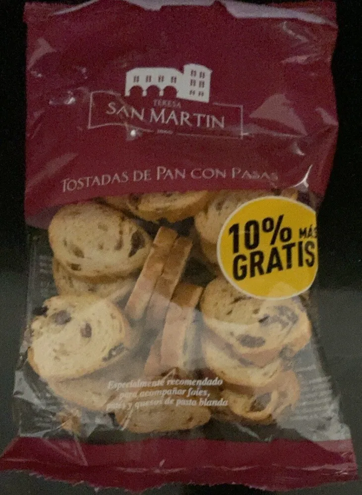 Tostadas de Pan con Pasas