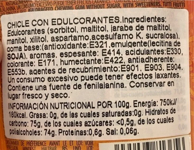 Chicles frutas