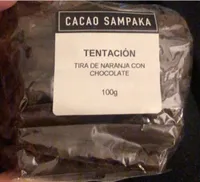 Tentación, tira de naranja con chocolate