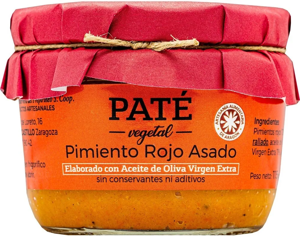 Paté vegetal pimiento rojo asado