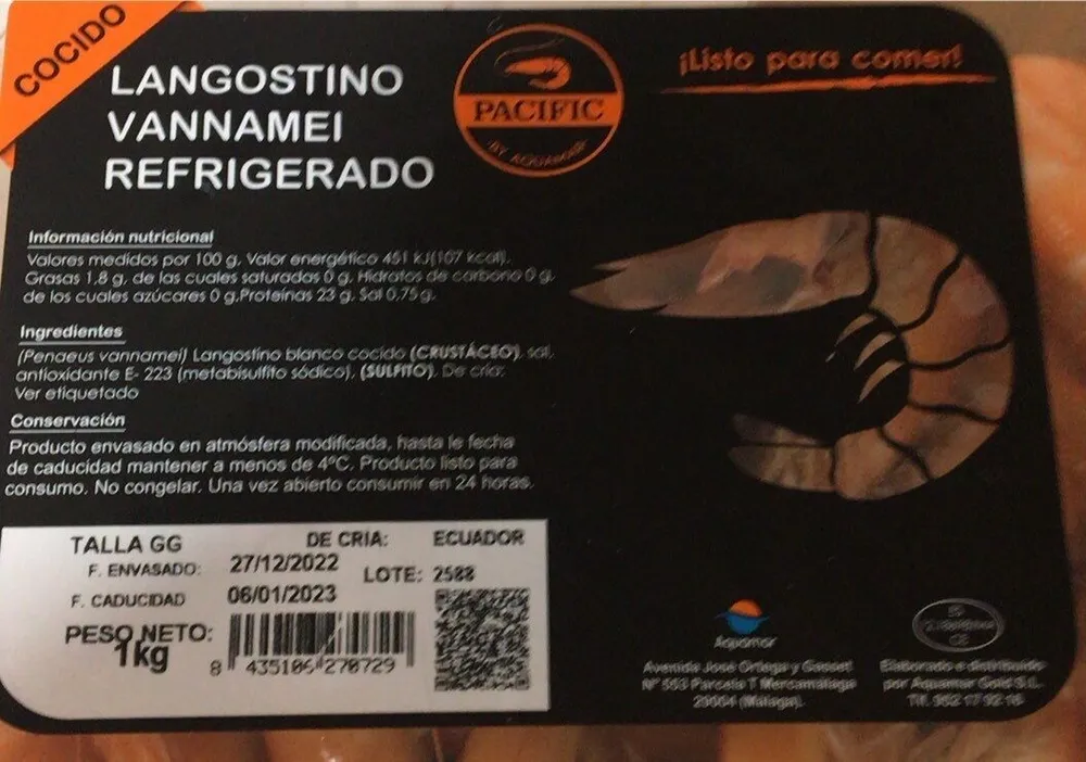 langostino vannamei