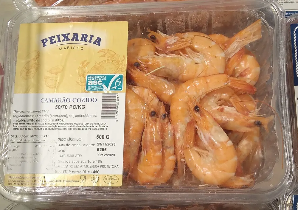 Camarão Cozido 50/70 pc/kg Peixaria