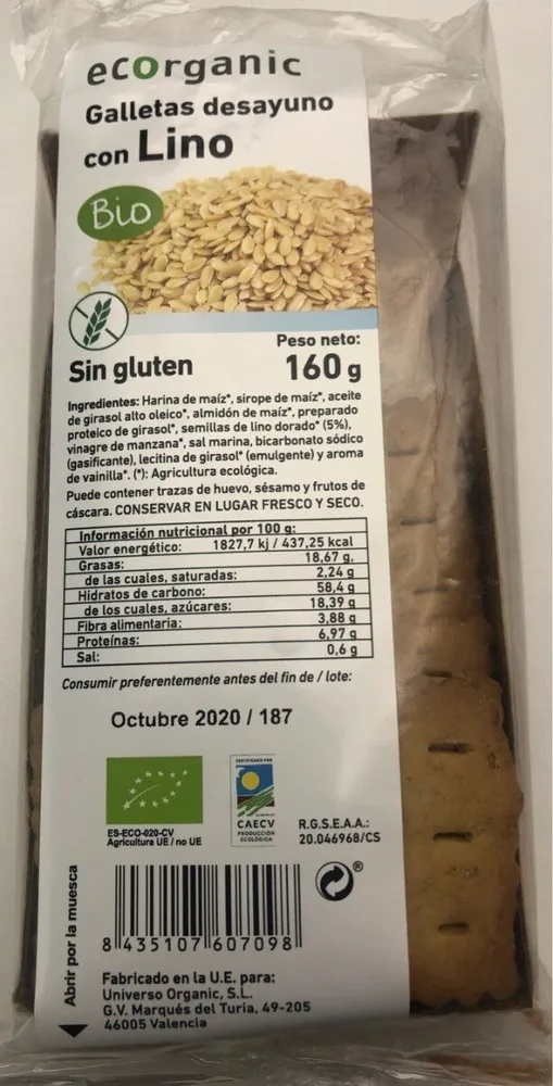 Galletas de desayuno Ecorganic