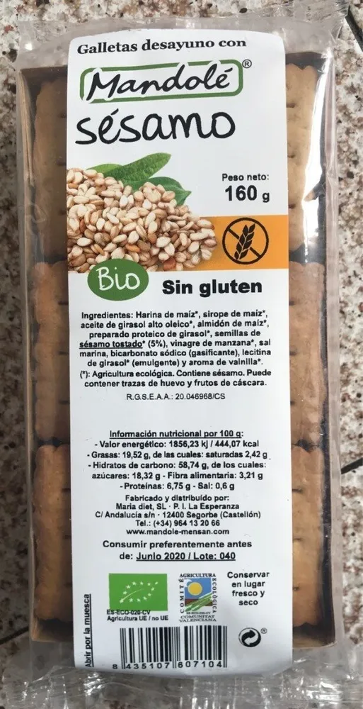 Galletas desayuno con sésamo